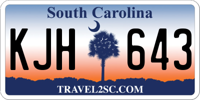 SC license plate KJH643