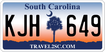 SC license plate KJH649