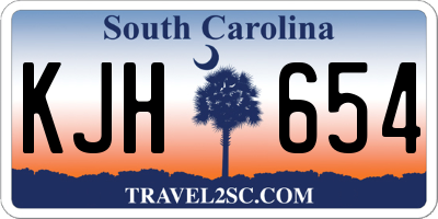 SC license plate KJH654