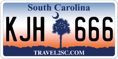 SC license plate KJH666