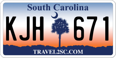 SC license plate KJH671
