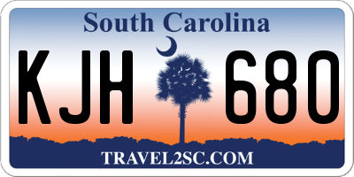 SC license plate KJH680