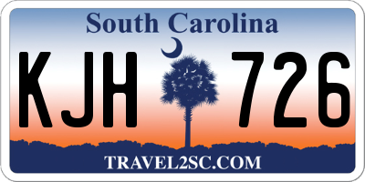 SC license plate KJH726