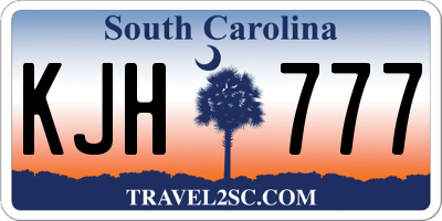 SC license plate KJH777