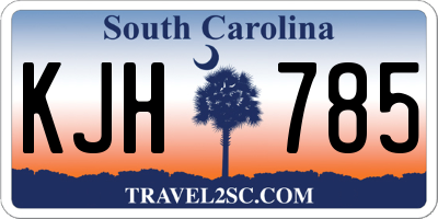 SC license plate KJH785