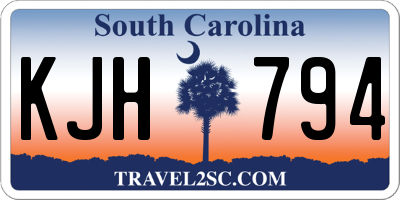 SC license plate KJH794