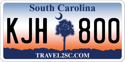SC license plate KJH800