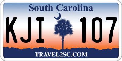 SC license plate KJI107