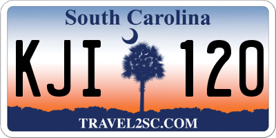SC license plate KJI120