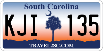 SC license plate KJI135