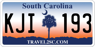 SC license plate KJI193