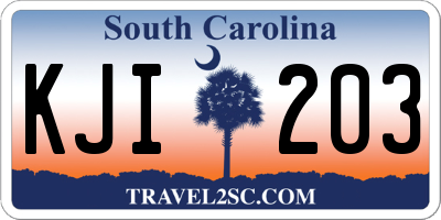 SC license plate KJI203