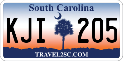 SC license plate KJI205