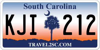 SC license plate KJI212
