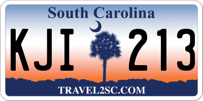 SC license plate KJI213