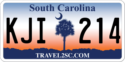 SC license plate KJI214