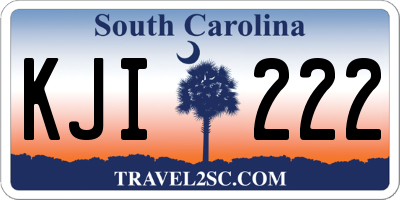 SC license plate KJI222