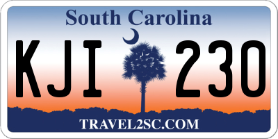 SC license plate KJI230