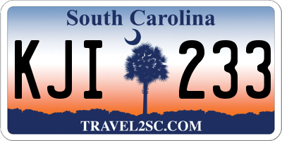 SC license plate KJI233