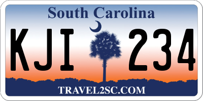 SC license plate KJI234