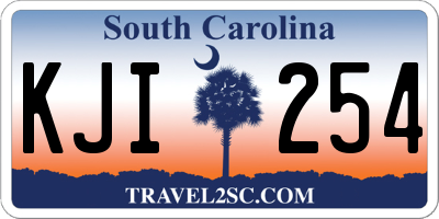 SC license plate KJI254