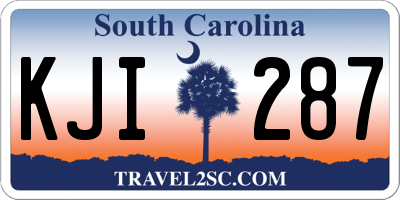 SC license plate KJI287