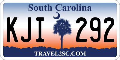 SC license plate KJI292