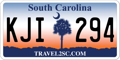 SC license plate KJI294