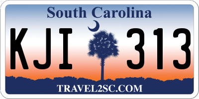 SC license plate KJI313