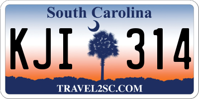 SC license plate KJI314