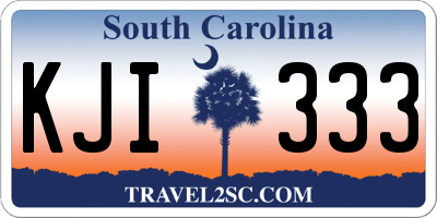 SC license plate KJI333