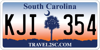 SC license plate KJI354