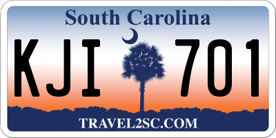 SC license plate KJI701