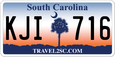 SC license plate KJI716