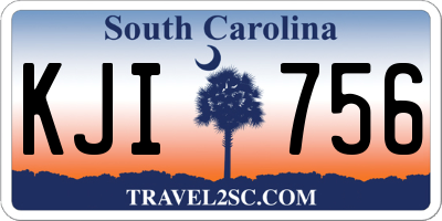 SC license plate KJI756