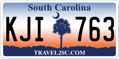 SC license plate KJI763