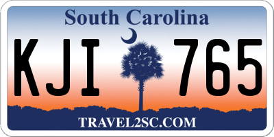 SC license plate KJI765