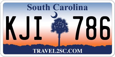 SC license plate KJI786