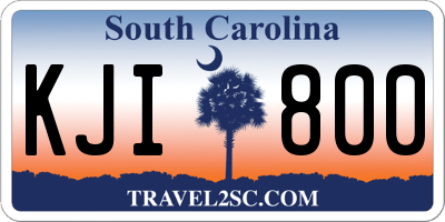 SC license plate KJI800