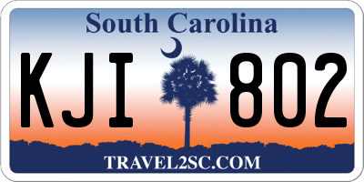 SC license plate KJI802