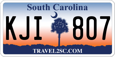 SC license plate KJI807