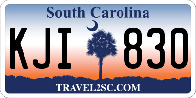 SC license plate KJI830
