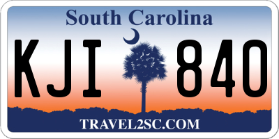 SC license plate KJI840