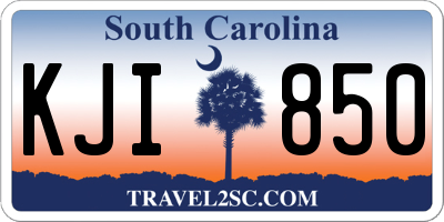 SC license plate KJI850