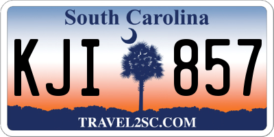 SC license plate KJI857
