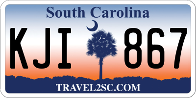 SC license plate KJI867
