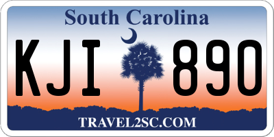 SC license plate KJI890
