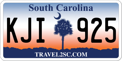 SC license plate KJI925