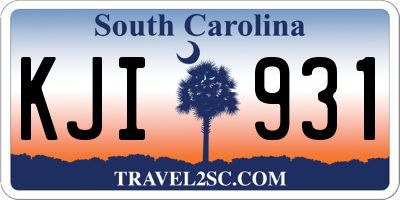SC license plate KJI931