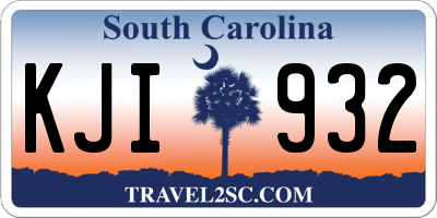 SC license plate KJI932